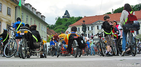 Grazer CityRadeln Start und Ziel beim Karmeliterplatz