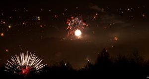 Silvesterfeuerwerke über Graz