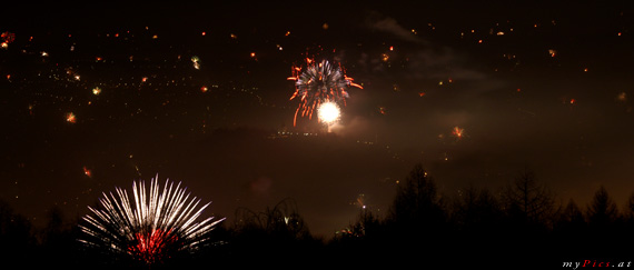 Silvesterfeuerwerke über Graz