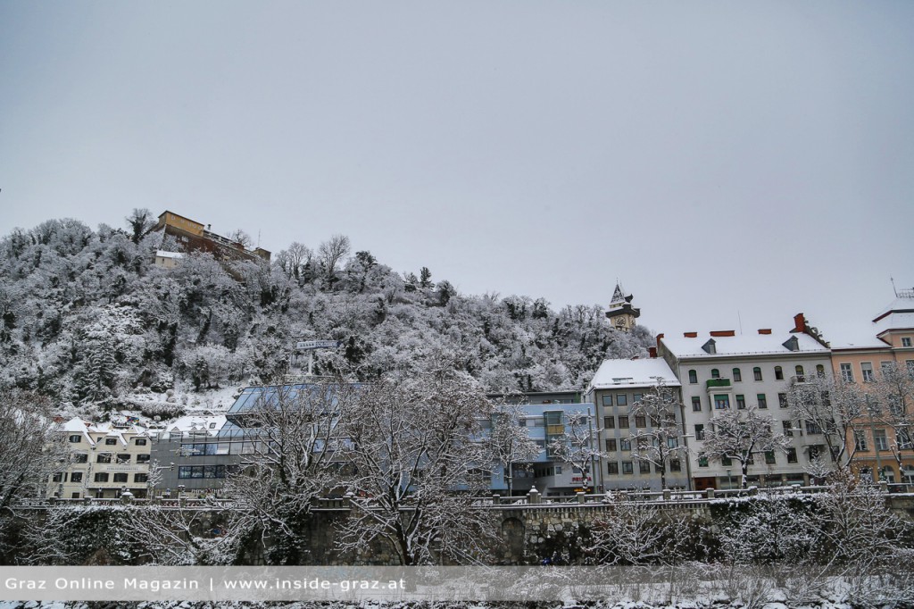 Schloßberg Schnee Graz