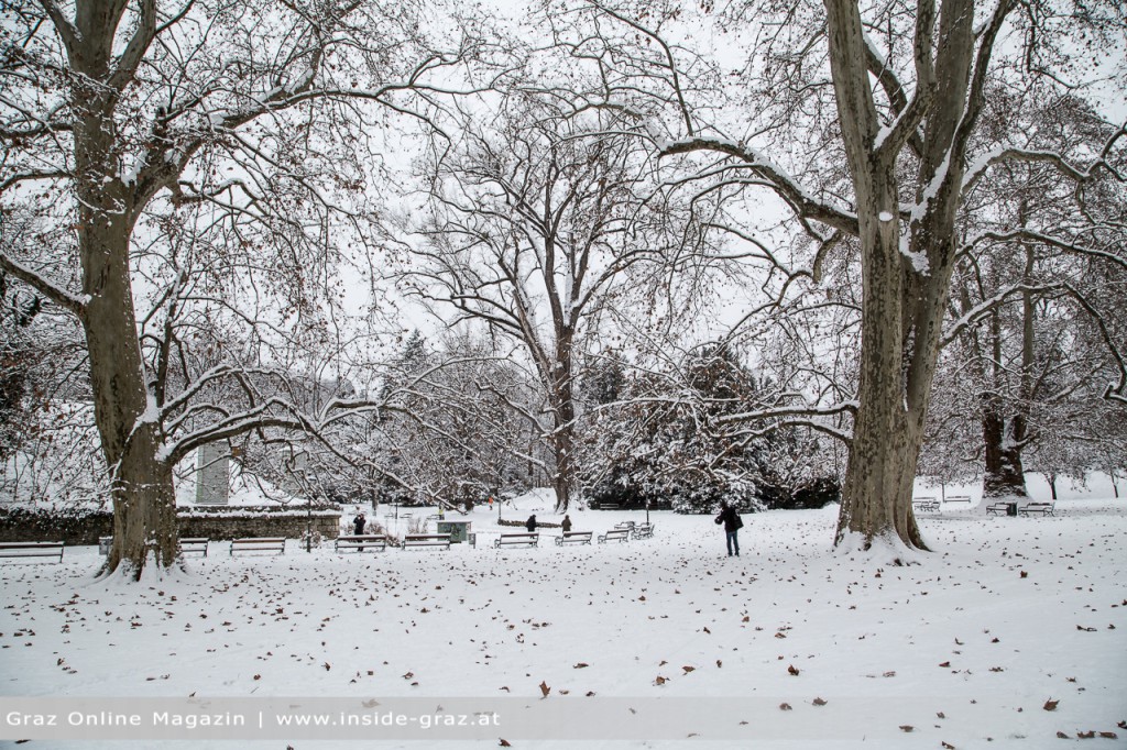 Schnee Stadtpark Graz