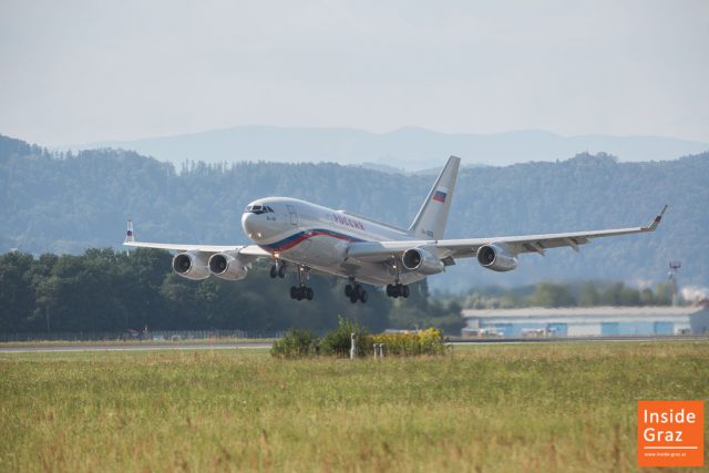 Putin Präsidentenmaschine Flughafen Graz