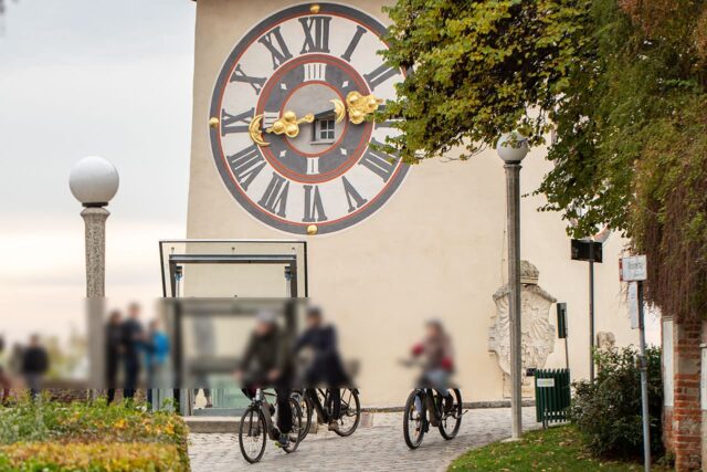 Radfahrer am Schloßberg