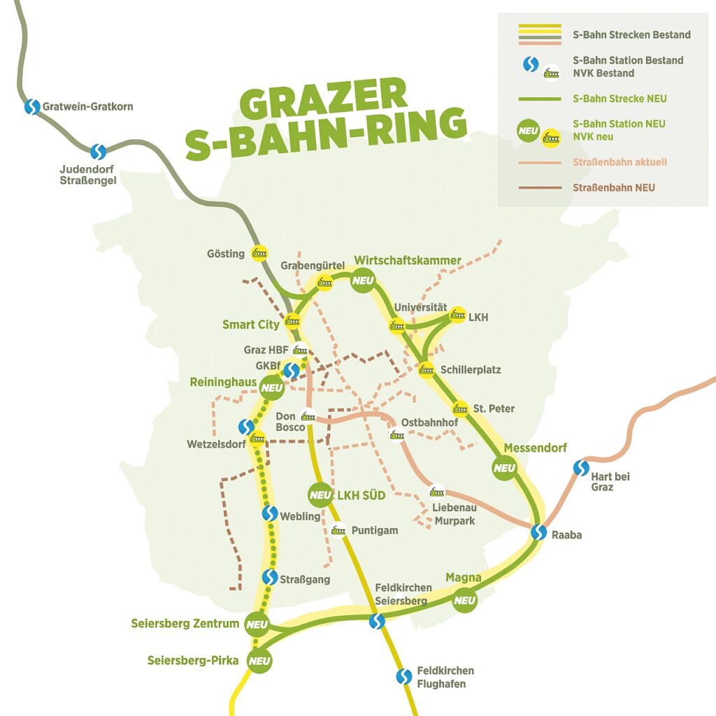 Plan S-Bahn Ring Graz