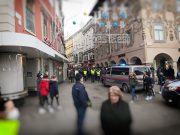 Polizei bei Demo Sporgasse