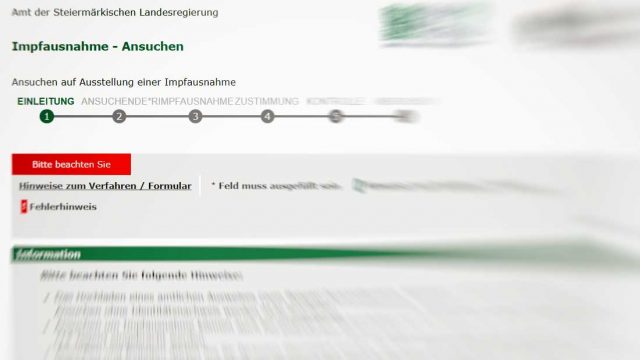 Impfausnahme Ansuchen Steiermark