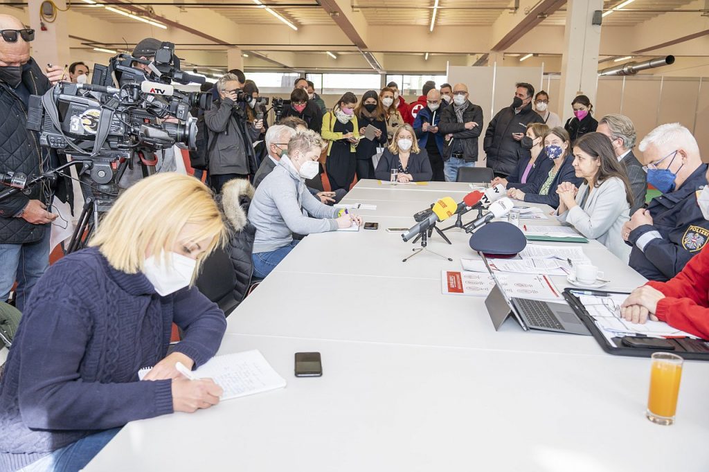 Pressekonferenz Ukraine Ankunftszentrum
