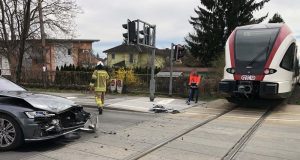 Auto GKB Eisenbahnkreuzung Unfall