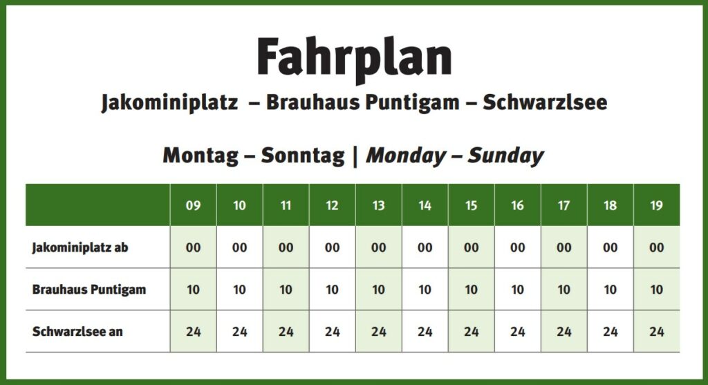 Fahrplan Schwarzl Shuttle