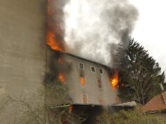 Rösselmühle in Graz brennt