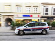 Polizeistreife in der Stadt