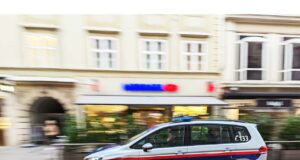 Polizeistreife in der Stadt