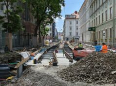 Neutorgasse Baustelle Schienen