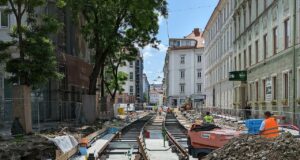 Neutorgasse Baustelle Schienen
