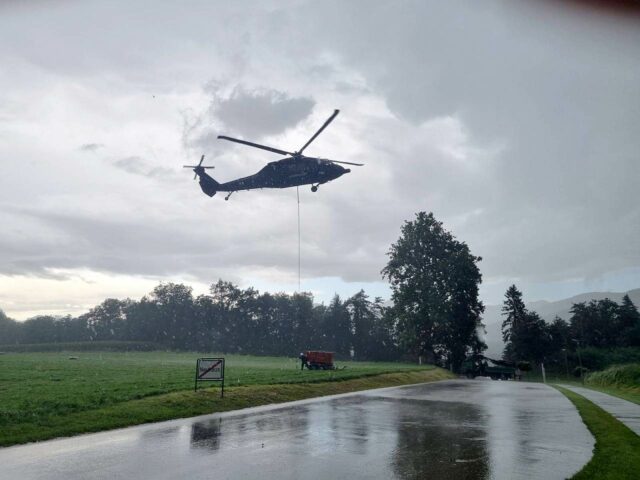 Bundesheer Hubschrauber Starkregen