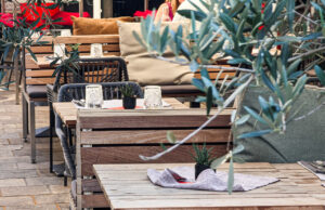 Gastgarten in der Grazer Innenstadt