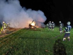 Brennender Bundesheer Hubschrauber