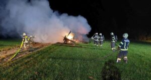 Brennender Bundesheer Hubschrauber