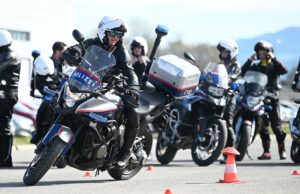 Motorradpolizei Ausbildung Übung