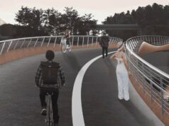 Radbrücke im Süden von Graz wird gebaut