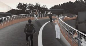 Radbrücke im Süden von Graz wird gebaut