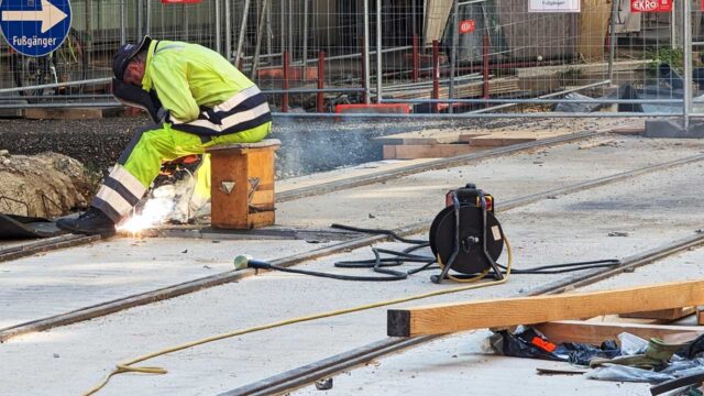 Strassenbahnschienen Arbeiten