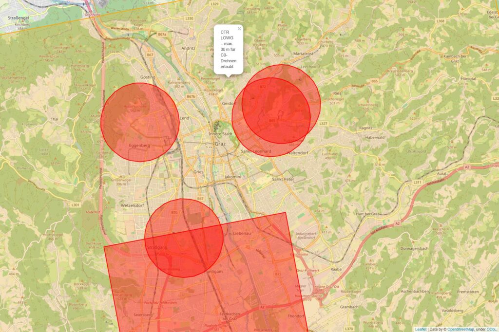 Wo in Graz Klasse C0 Drohne fliegen