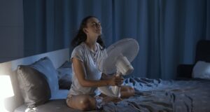 Ventilator Frau Schlafzimmer