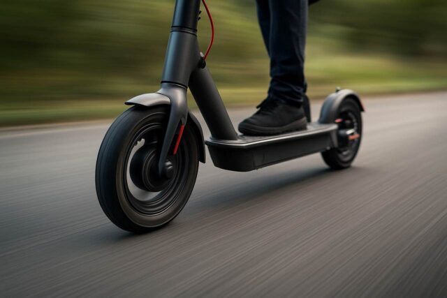 E-Scooter fährt schnell