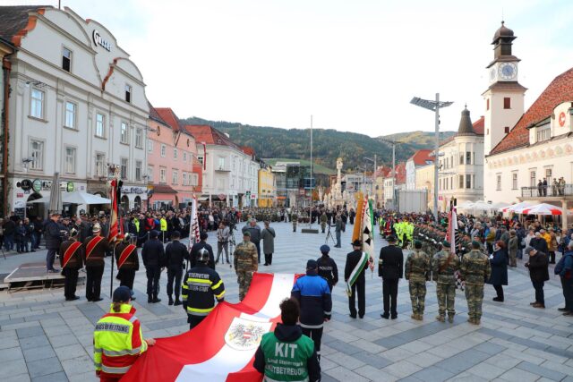 Flaggenparade in Leoben Flaggenparade in Leoben