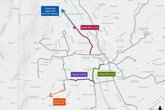 Linie 8 geplante Abschnitte Linie 8 geplante Abschnitte