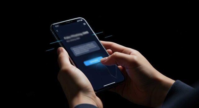 Spmartphone Pishing Nachricht Spmartphone Pishing Nachricht