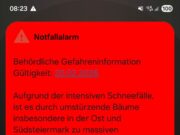 Notfallalarm am Smartphone: Schneewarnung für Graz und Umgebung