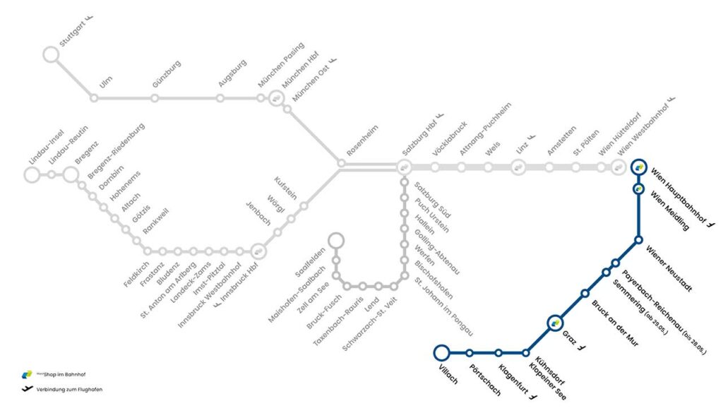Westbahn Strecke Wien Steiermark Kärnten