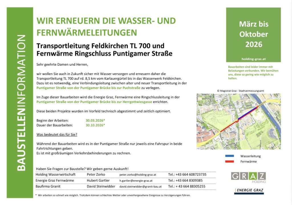 Baustelleninfo Puntigamer Strasse