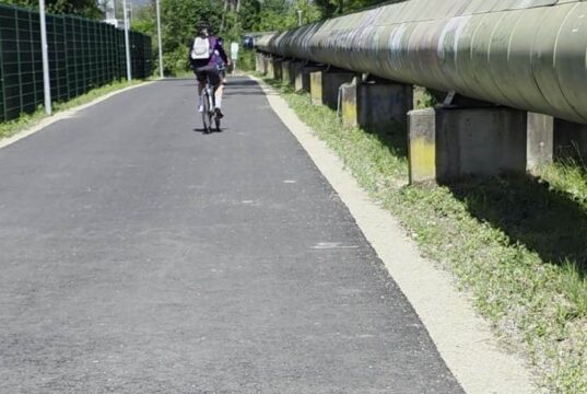 Schlange am Radweg