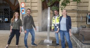 Sprühnebellanzen gegen die Hitze in Graz im Test