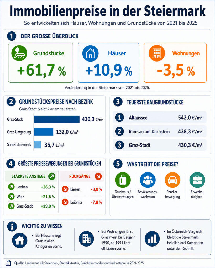 Immobilienpreise der letzten Jahre in der Steiermark